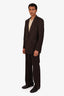 Sandro Brown Virgin Wool Single Breasted Blazer + Pant Set Size 48/40 Mens