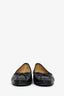 Pre-loved Chanel™ Black Leather Cap Toe CC Ballet Flats Size 35