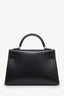 Hermès 2026 Black Box Leather Mini Kelly II Sellier 20 with Strap GHW
