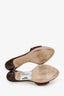 Salvatore Ferragamo Burgundy Patent Leather Vara Bow Slide Sandals Size 6.5