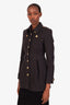 Burberry Brit Navy Wool Cashmere Button Up Jacket Size 2