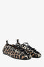 Ganni Leopard Print Canvas Lace Up Ballet Flat Size 37