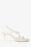 Alexander McQueen White Leather Strappy Kitten-Heeled Sandals Size 40
