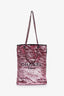 Pre-loved Chanel™ 24S Pink/Black Sequins Logo Shopping Tote