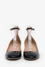 Valentino Black Patent Leather 'Tan-Go' Ankle Strap Pumps Size 36.5