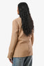 Balmain Beige Padded Shoulder Gold Buttons Blazer Size 34