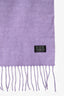 Saint Laurent Purple Wool Fringe Scarf