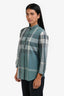 Burberry Brit Blue Check Cotton Long Sleeve Button Down Shirt Estimated Size S