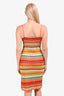 Missoni Boboli Orange Multicolour Zig Zag Knit Spaghetti Strap Midi Dress Size 44