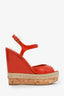 Gucci Red Patent Leather Wedge Sandals Size 36.5