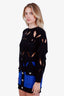 Valentino Black Virgin Wool Diamond Cut-Out Sweater Size XS