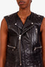 Balenciaga Black Lamb Leather Quilted Vest Size 40
