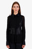 Salvatore Ferragamo Black Sheer Blouse Size 48