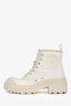 Christian Dior Bottines Combat Logo Toile Blanche/Cuir 38.5