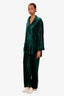 Gucci Green Velvet GG Supreme Oversized Silk Pajamas Set Size M