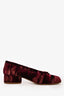 Maison Margiela Cordovan Red Velvet Tabi Ballet Block Heel Size 40