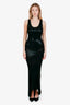 Haider Ackermann Black Metallic Sheered Sleeveless Maxi Dress Size 38