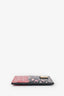 Prada Black/Red/White/Pink Printed Saffiano Leather Card Holder