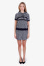 Christian Dior Navy Blue Oblique Cotton Hooded Mini Dress Size S
