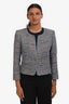 Pre-loved Chanel™ 2003 Blue Tweed One-Button Jacket Size 38
