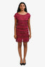 Missoni Dark Fuchsia Metallic Zig Zag Midi Dress Size S