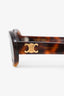 Celine Tortoiseshell 'Triomphe' Oval Sunglasses