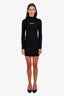 Vetements Black Turtleneck Logo Long Sleeve Midi Dress Size M