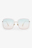 Christian Dior Pink/Gold Square Frame Sunglasses