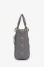 Christian Dior 2023 Grey Cannage Lambskin Small Lady Dior With Strap