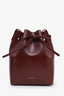Mansur Gavriel Burgundy Leather Logo Bucket Bag