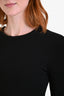 Agolde Black Cotton Ribbed Long Sleeve Top Size M