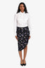 Veronica Beard Black Multicolour Silk Blend Floral Print Mini Skirt Size 2