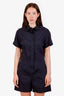 Theory Navy Cotton Short Sleeve Romper Size 10