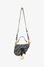 Christian Dior 2020 Blue Oblique Jacquard Mini Saddle Bag with Strap