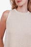 Brunello Cucinelli Beige Linen Silk Sequin Detailed Lined Tank Size M