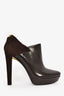 Gucci Brown Leather Suede Ankle Boots Size 38
