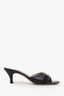 Salvatore Ferragamo Black Leather Logo Buckle Mules Size 6