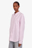 Acne Studios White/Pink Cotton Pinstripe Button Down Shirt Size XL