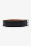 Hermès Black/Brown Leather Reversible Orange H-Buckle Size 90