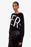 Versace Black Knit Logo Cropped Sweater Size 2
