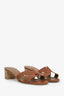 Hermès Brown Leather 'Oasis' Heeled Sandals Size 37.5