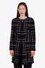 Pre-loved Chanel™ 23A Métiers d'Art Collection Black/White Plaid Tweed Coat Size 38
