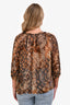 Ba&sh Beige Python Print Sheer Blouse Size 2