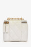 Pre-loved Chanel™ 2022 White Lambskin Mini Vanity On Chain