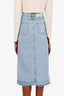 Off-White Light Blue Denim Ruffle Asymmetrical Midi Skirt Size 36