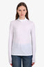 Vince White Cotton Turtle Neck Long Sleeve Top Size M
