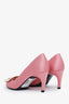 Roger Vivier Pink Satin Crystal Buckle 'Trompette' Heels Size 37.5