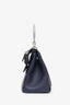 Christian Dior Blue Leather Top Handle Bag With Strap