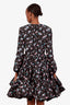 Miu Miu Black/Pink Floral Ruffled Mini Dress Size 38