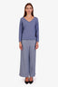 Maje Blue Tweed Wide Leg Pants Size 42